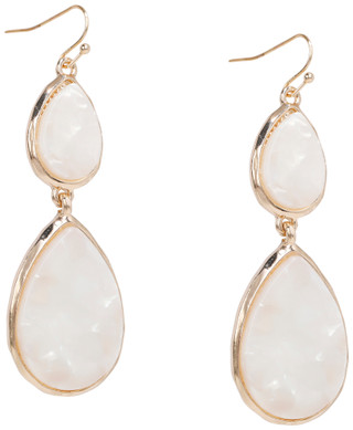 Thumbnail 1: Noir Women's Resin Teardrop Earrings 