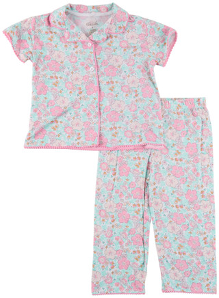 Thumbnail 1: FLORAL THREADS Little Girls 2 Pc Floral Pajama Pants Set 