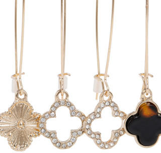Thumbnail 2: Nicole Miller Women's 3 Pk Flower Dangle Earrings 