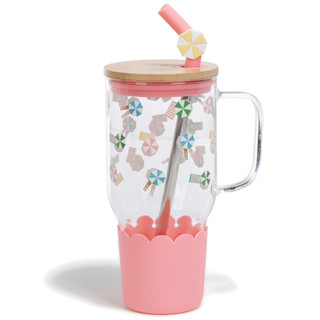 Thumbnail 1: 10 Strawberry Street 37 oz Umbrella Glass Tumbler with Handle 