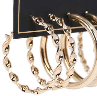 Thumbnail 2: Nicole Miller Women's 3 Pk Gold Tone Hoop Earrings 