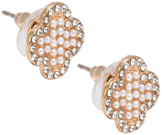 Thumbnail 2: Nicole Miller Women's 3 Pk Pearl Clover Stud Earrings 