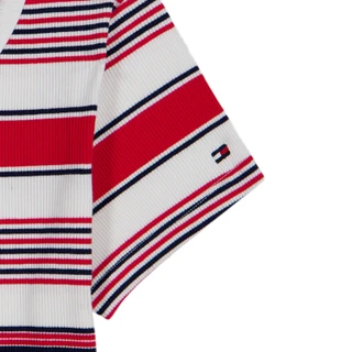 Thumbnail 4: Tommy Hilfiger Big Girl's Short Sleeve Stripe Varsity Henley Tee  