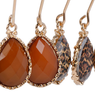 Thumbnail 2: Nicole Miller Women's 3 Pk Gold Teardrop Drop Earrings 