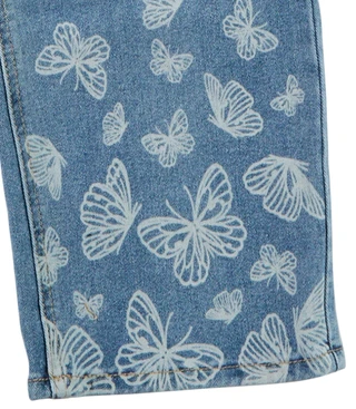 Thumbnail 2: YMI Big Girls Butterfly Wide Leg Jeans 