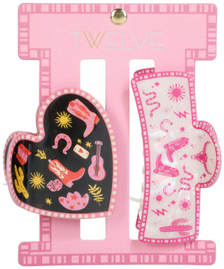 Thumbnail 2: TWELVE 2 Pc Western Hair Claw Clips Set 