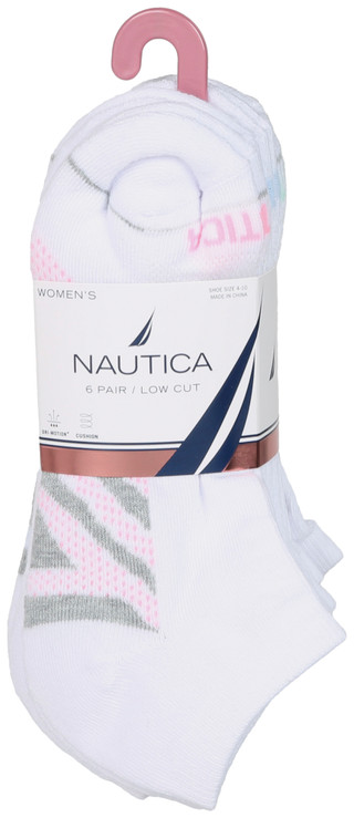 Thumbnail 1: Nautica Women's 6 Pk Athletic Lowcut Socks 
