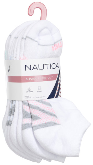 Thumbnail 2: Nautica Women's 6 Pk Athletic Lowcut Socks 