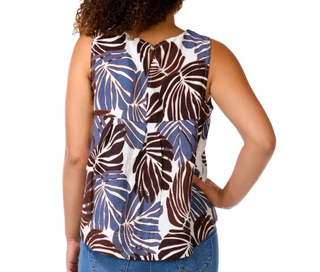 Thumbnail 2: Kaktus Couture Petite Sleeveless Palm Leaf Top 