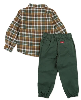 Thumbnail 2: Wrangler Toddler Boys 2 Pc Shirt & Pants Set 