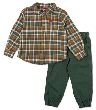 Thumbnail 1: Wrangler Toddler Boys 2 Pc Shirt & Pants Set 