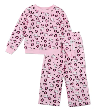 Thumbnail 1: Hello Kitty Little Girls 2 Pc Wide Leg Character Pants Set 