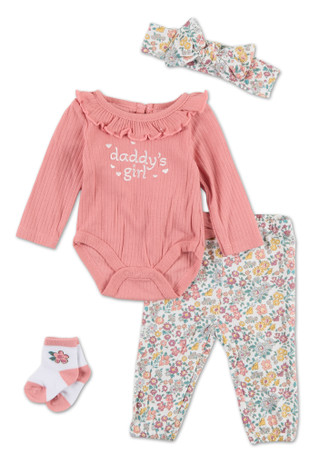 Thumbnail 1: Baby Essentials Baby Girls 4 Pc Pants Set 