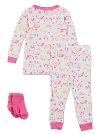 Thumbnail 2: FLORAL THREADS Baby Girls 3 Pc Pajama Pants Set  