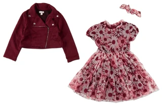 Thumbnail 2: Nannette Big Girls 2 Pc Dress Set w/ Scrunchie 