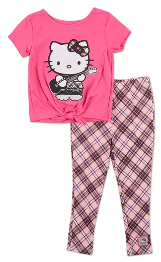 Thumbnail 1: Hello Kitty Little Girls 2 Pc Graphic Tee & Pants Set 