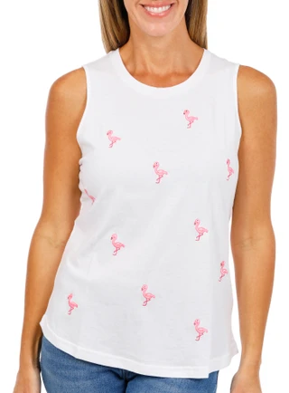 Thumbnail 1: Philosophy Women's Embroidered Flamingo Tank 
