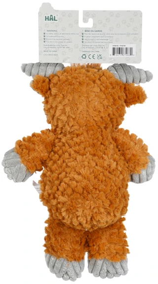 Thumbnail 2: Smoochy Pet Pals 12 In Plush Ultra Soft Highland Cow Squeaker Crinkle Dog Toy 