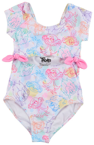 Thumbnail 1: Trolls Little Girl's Trolls Print Cutout One Piece Swimsuit 