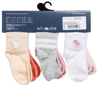 Thumbnail 2: Abercrombie & Fitch Baby 6-Pack Quarter Socks 