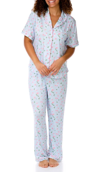 Thumbnail 1: FLORA NIKROOZ Women's Short Sleeve Cherries Sleep Set 