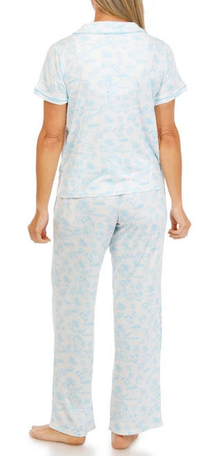 Thumbnail 2: Jessica Simpson Women's Summer Beach Toile Print Sleep Set 
