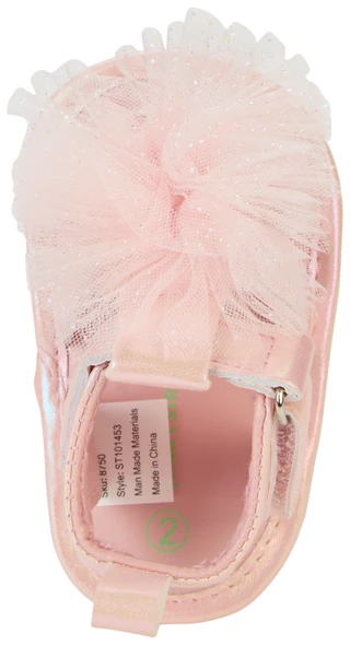 Thumbnail 2: Josmo Baby Girls' Tulle Bow Sandals - Pink 