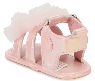 Thumbnail 3: Josmo Baby Girls' Tulle Bow Sandals - Pink 