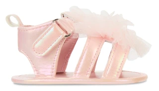 Thumbnail 4: Josmo Baby Girls' Tulle Bow Sandals - Pink 