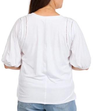 Thumbnail 3: Coral Bay Women's Plus Puff Sleeve Top 