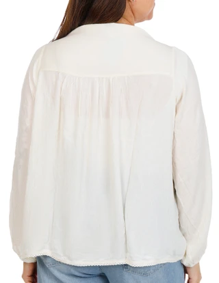Thumbnail 2: Coral Bay Women's Plus Long Sleeve Embroidered Floral Top 