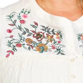 Thumbnail 3: Coral Bay Women's Plus Long Sleeve Embroidered Floral Top 