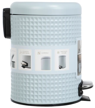 Thumbnail 2: LILLIAN AUGUST 5L Waffle Embossed Soft Close French Farmhouse Trash Bin  