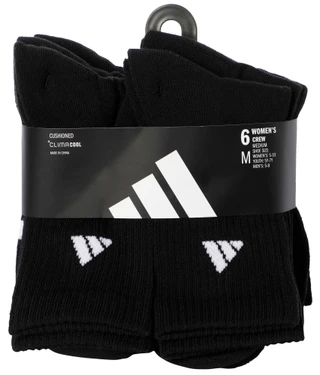 Thumbnail 1: Adidas Women's 6-Pk Classic Cushioned 3 Stripe Crew Socks 