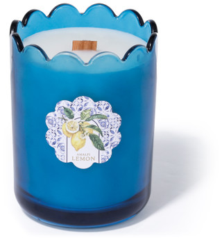 Thumbnail 1: EAST WEST Amalfi Lemon Scented Candle in Scalloped Glass Jar - 13.5 oz 