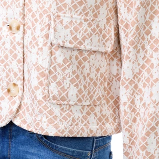 Thumbnail 4: Bagatelle Women's Knit Jacquard Contrast Jacket  
