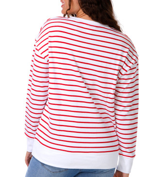 Thumbnail 2: SHIRALEAH Women's Long Sleeve USA Stripe Sweatshirt 