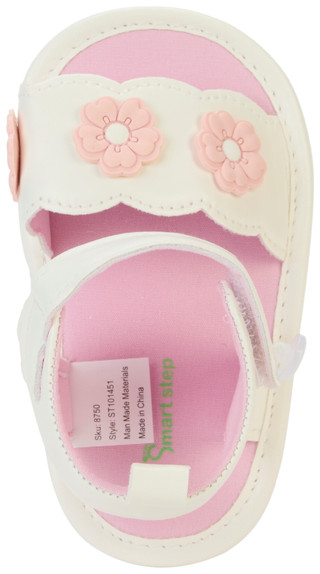 Thumbnail 2: Josmo Baby Girls' Floral Sandals - White & Pink 