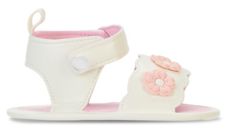 Thumbnail 3: Josmo Baby Girls' Floral Sandals - White & Pink 