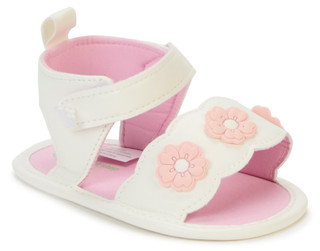 Thumbnail 1: Josmo Baby Girls' Floral Sandals - White & Pink 