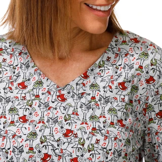 Thumbnail 2: Coral Bay Women's Petite 3/4 Sleeve Christmas Flamingo Tee 