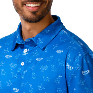 Thumbnail 2: Jedco Men's Short Sleeve Busch Hunt Repeat Polo  