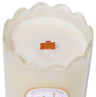 Thumbnail 3: EAST WEST Paris Vanilla Scented Candle in Scalloped Glass Jar, 13.5 oz 