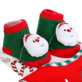 Thumbnail 2: Baby Essentials Baby 2 Pc My 1st Christmas Bib & Socks Set 