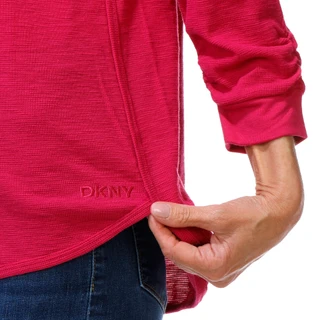 Thumbnail 2: DKNY Women's 3/4 Sleeve Solid Waffle Knit Top 