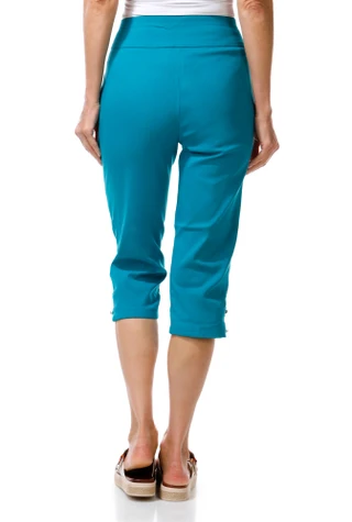 Thumbnail 3: Coral Bay Women's Petite Pull On Comfort Stretch Pearl Capri  