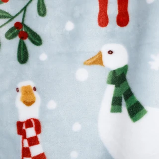 Thumbnail 2: Nordic Lights 60x70 Christmas Geese Plush Throw 