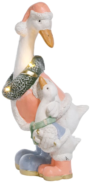 Thumbnail 2: Magical Season 21 In Resin LED Christmas Mom and Me Goose Figurine 