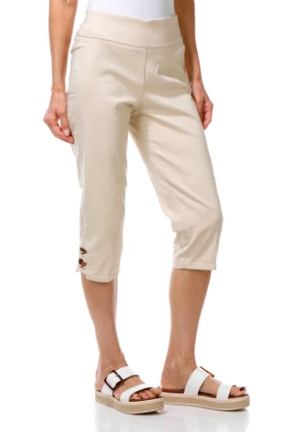Thumbnail 1: Coral Bay Women's Pull On Comfort Stretch Pearl Capris  