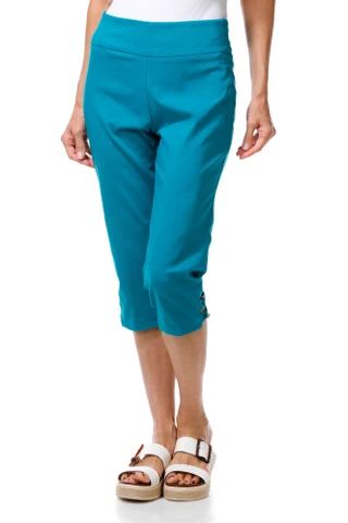 Thumbnail 1: Coral Bay Women's Pull On Comfort Stretch Pearl Capris  